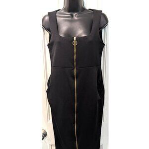 ASOS Black Zip Up Bodycon Dress (Size Women's 4 US)